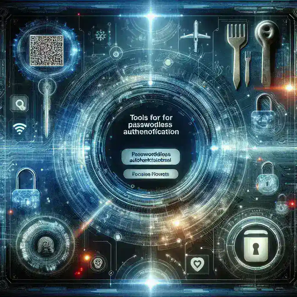 "Imagen que ilustra herramientas de seguridad avanzadas para autenticación sin contraseñas, destacando el futuro de la ciberseguridad con tecnologías innovadoras y métodos de autenticación alternativos."