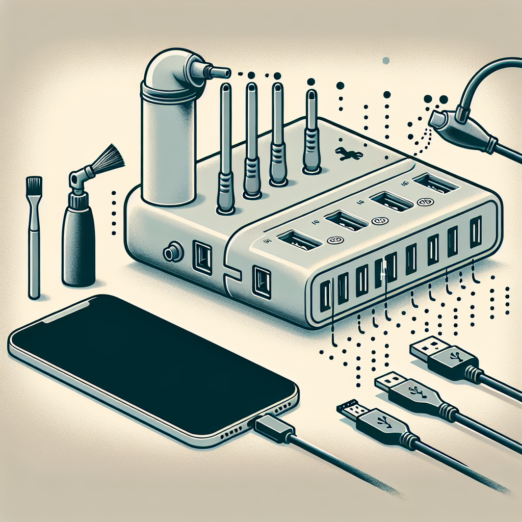 ¿Cómo limpio los puertos de mi concentrador USB-C?