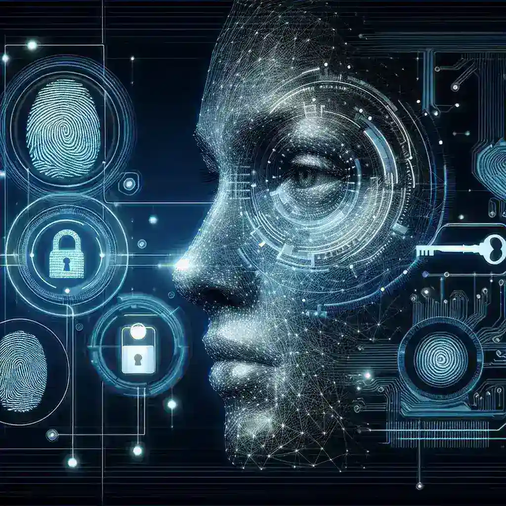 "Infografía sobre herramientas de seguridad para autenticación sin contraseñas, destacando métodos innovadores como biometría y autenticación multifactor, en el contexto de la revolución digital del futuro."