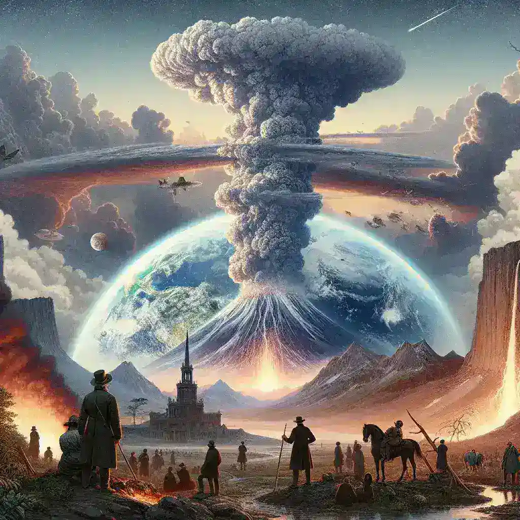 "Mapa antiguo del volcán misterioso de 1831 que causó un enfriamiento global, ilustrando su ubicación y erupciones históricas."